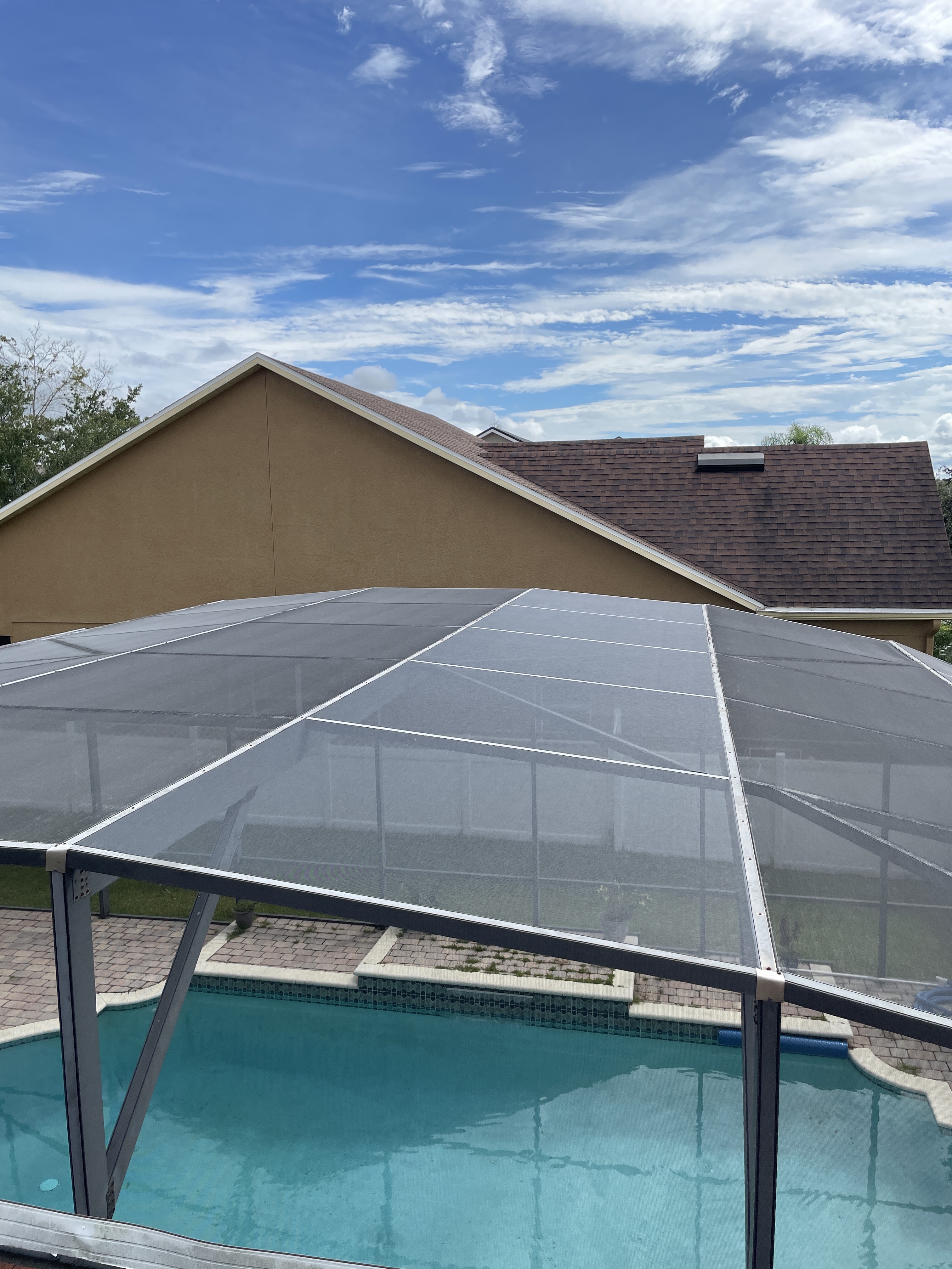 Repaired patio screen after service