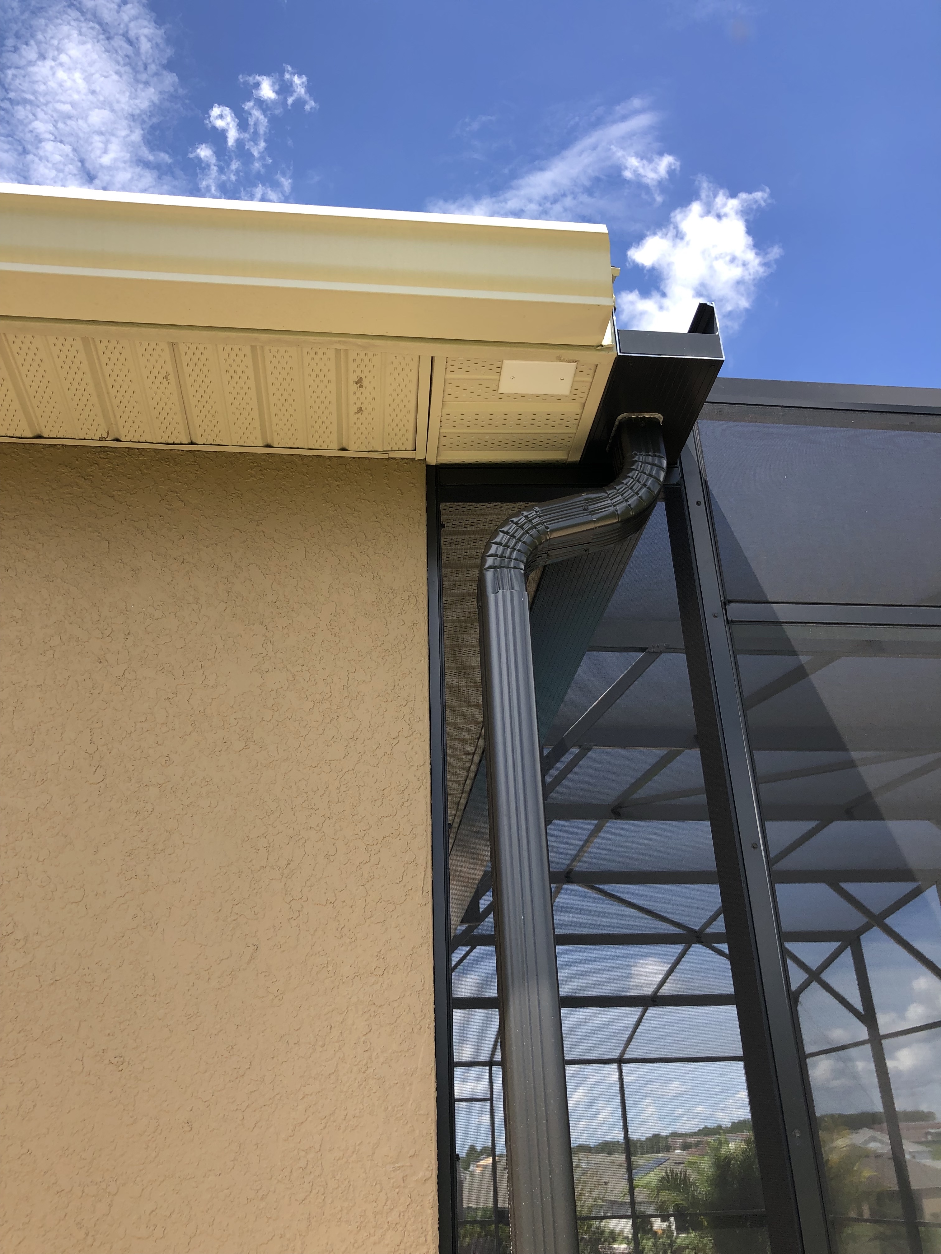 Storm damaged pool cage structure repair