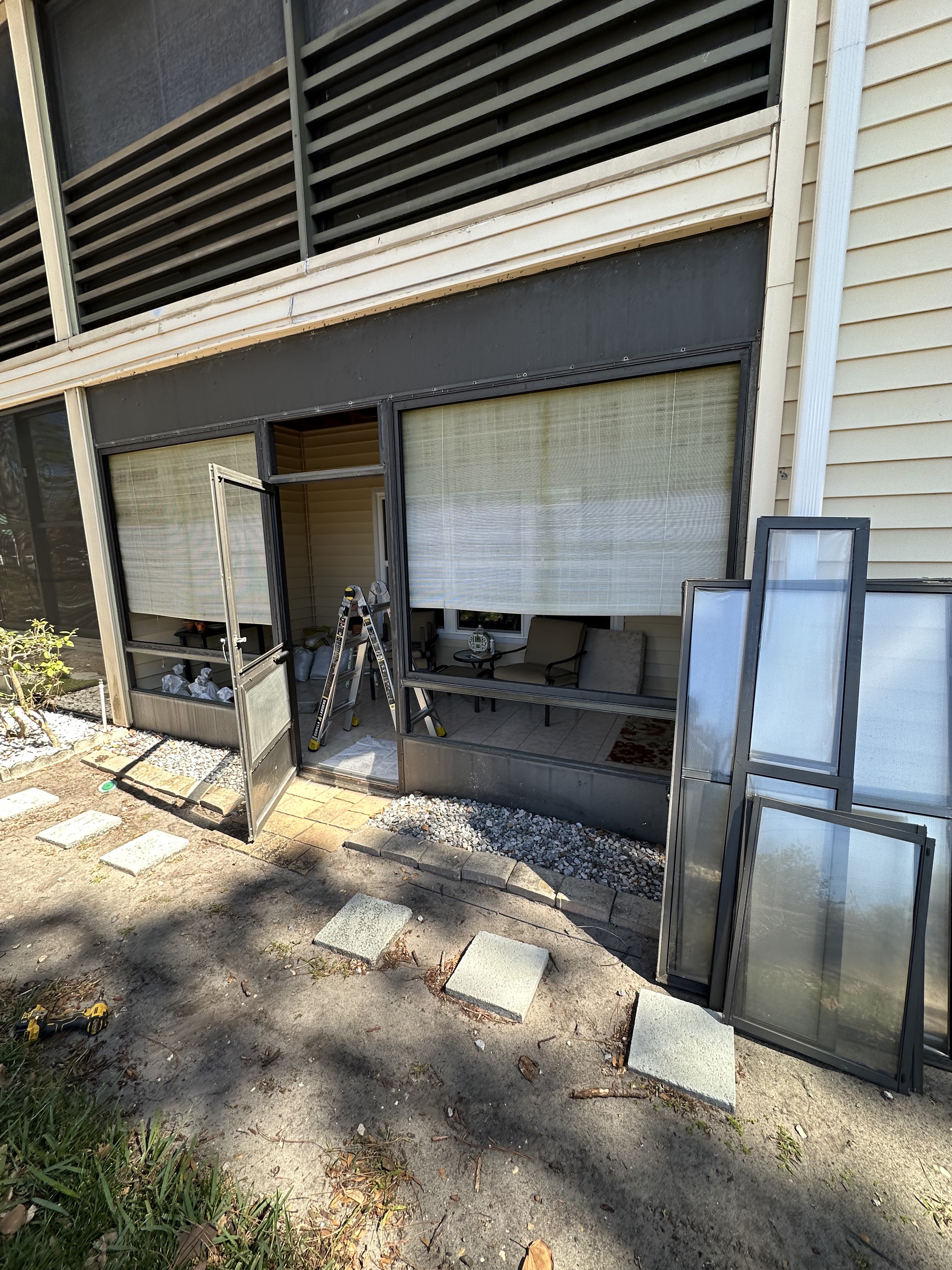 Old patio before enclosure installation