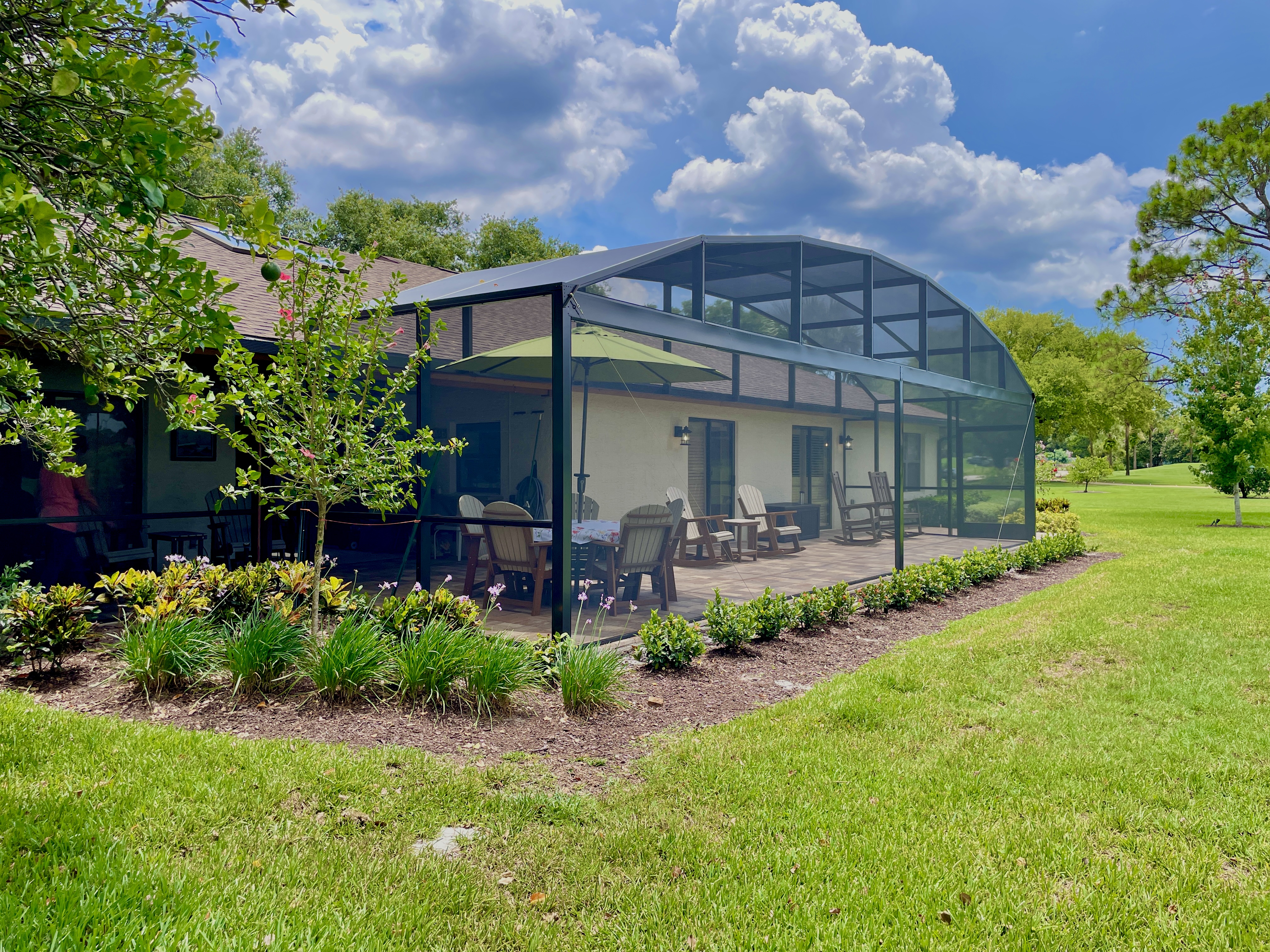 Pool screen enclosure after professional repair