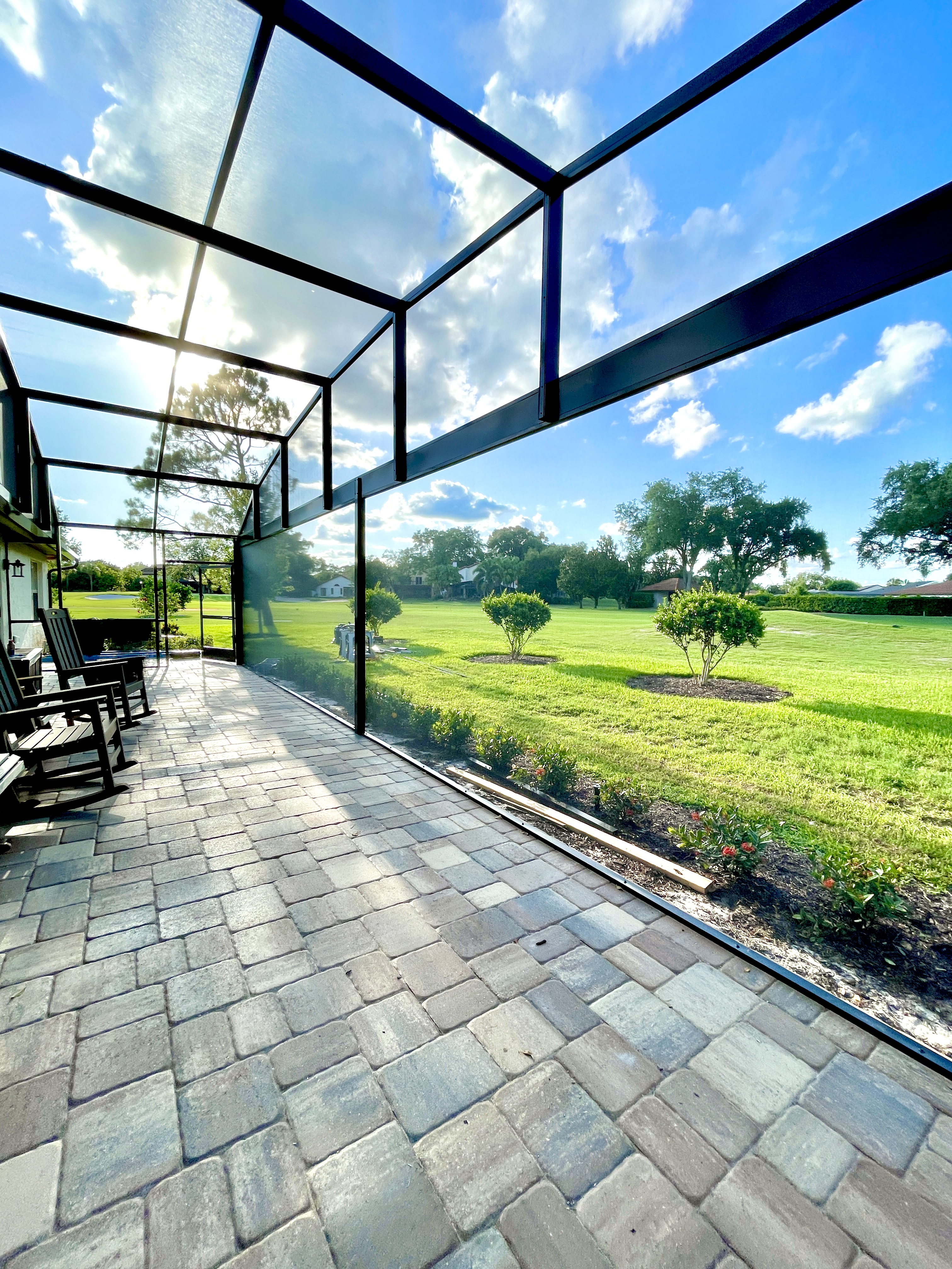 Completed pool screen enclosure